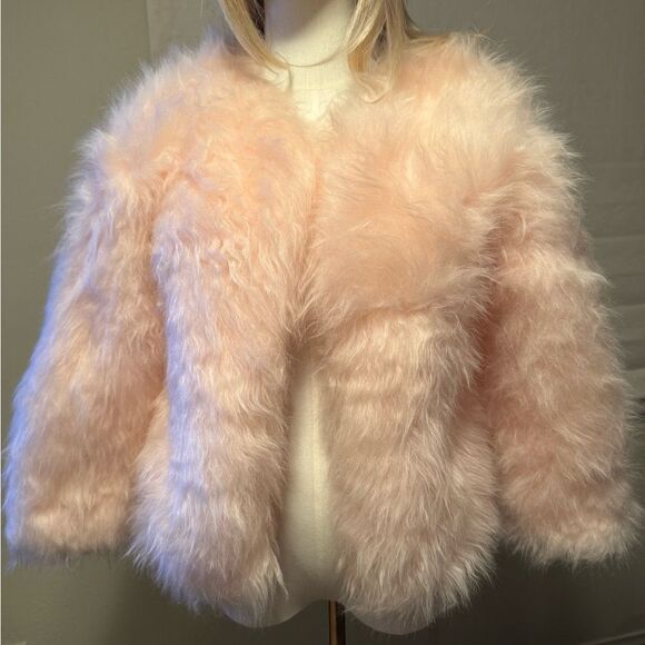 Cat & Jack pink fuzzy lightweight hook n eye closure size 10-12 girls - Picture 3 of 16